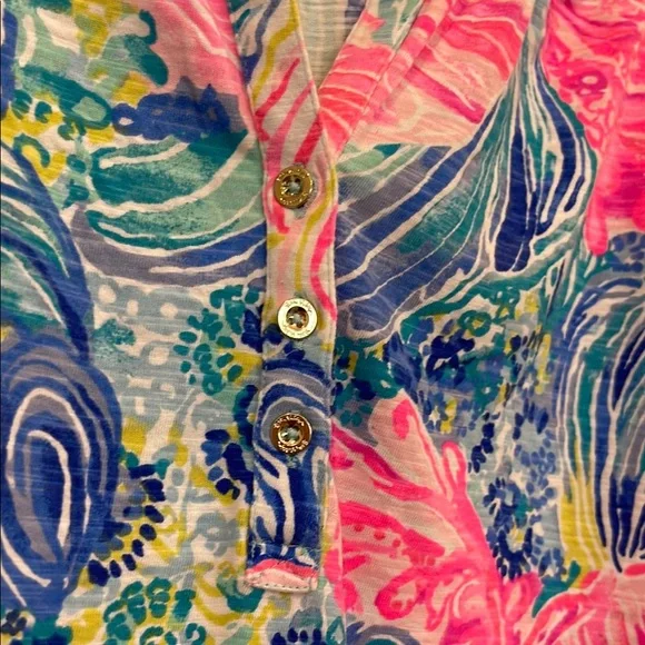 Lilly Pulitzer Women's Pink and Blue Swim Cover-Up - Picture 3 of 5